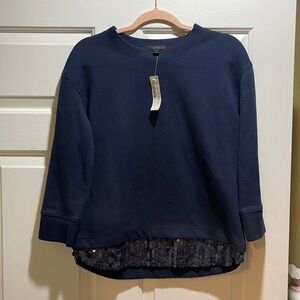 J CREW NAVY TOP NWT Sequins size small.